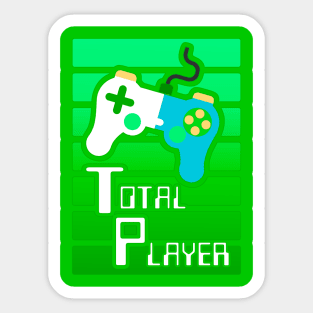 Green Total Player Gamer Design Sticker